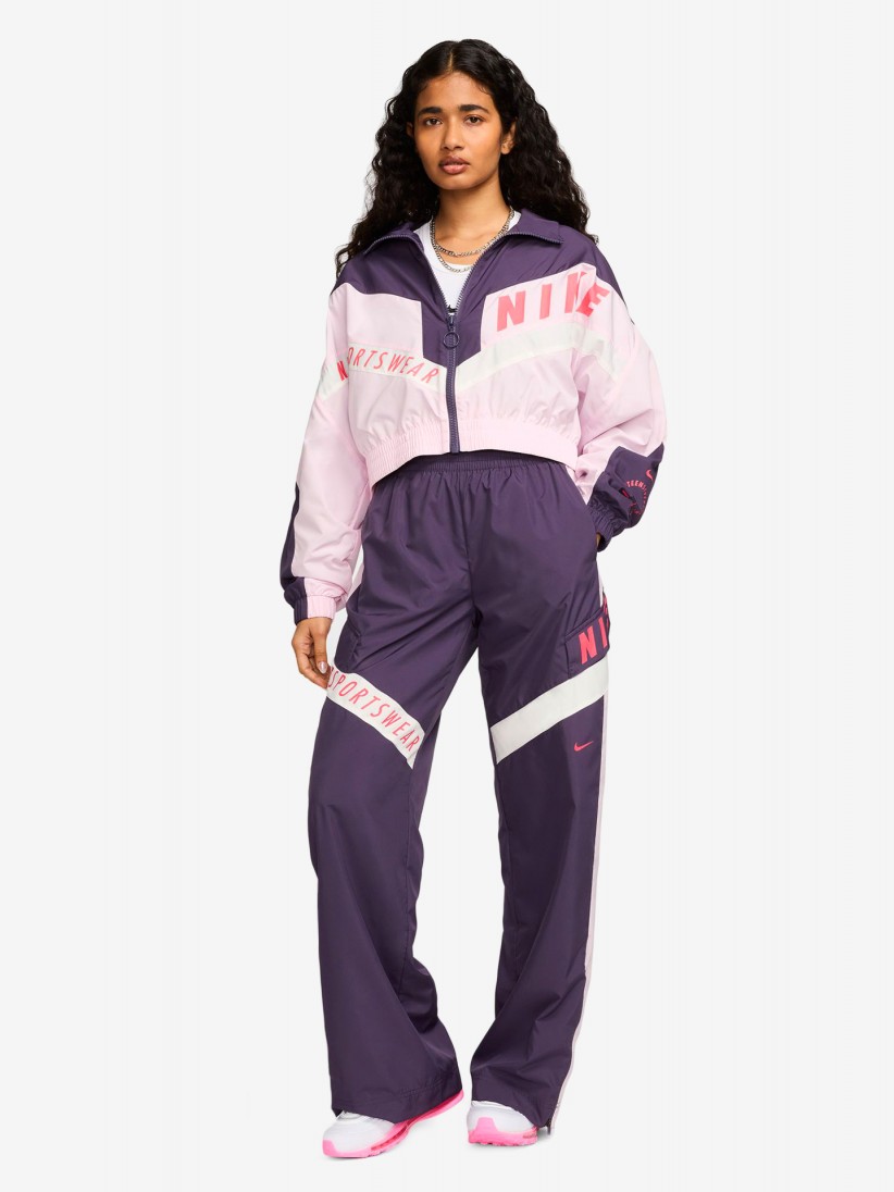 Chaqueta Nike Sportswear Woven W Lila y Rosa