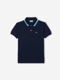 Lacoste Tricolour Collar Cotton Petit Pique Kids Polo Shirt