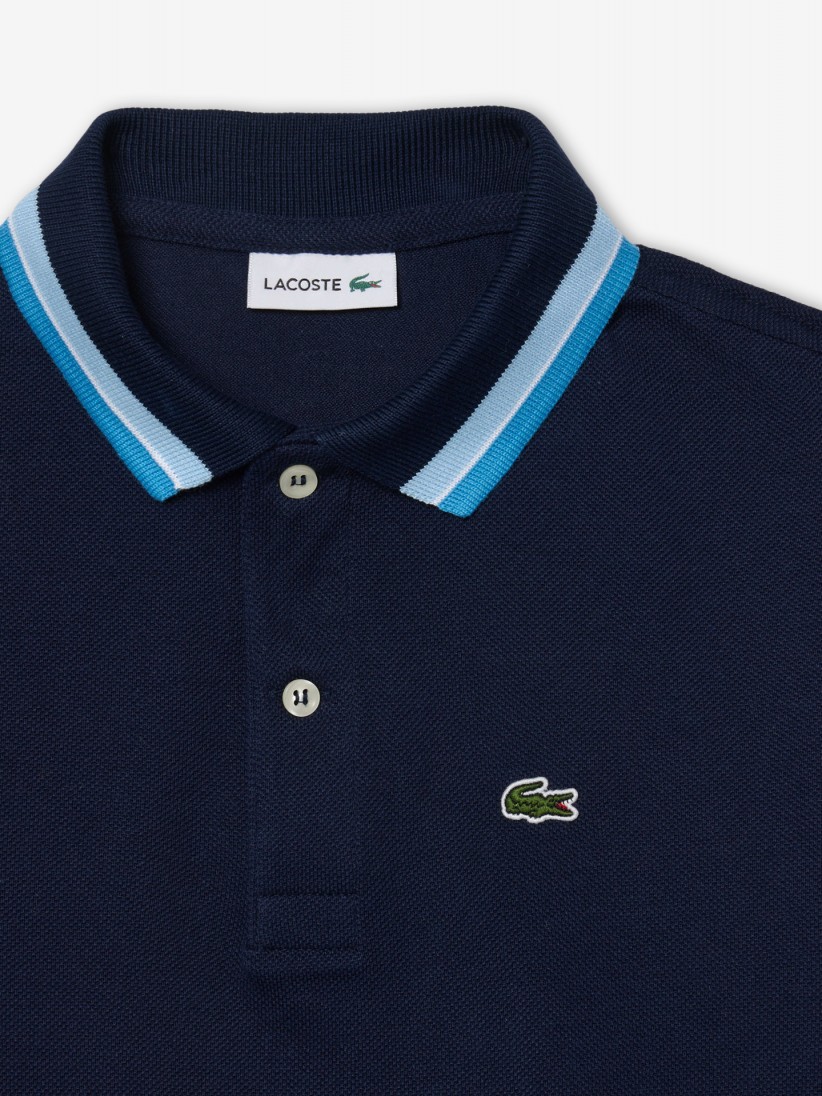 Polo Lacoste Tricolour Collar Cotton Petit Pique Kids