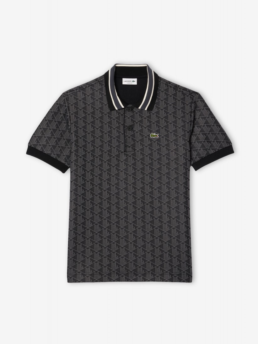 Lacoste Contrast Collar Monogram Polo Shirt