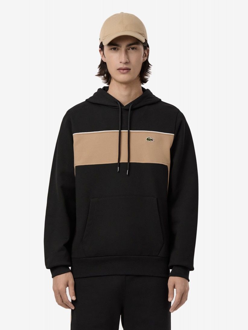 Sudadera con Capucha Lacoste Colorblock Classic Negra