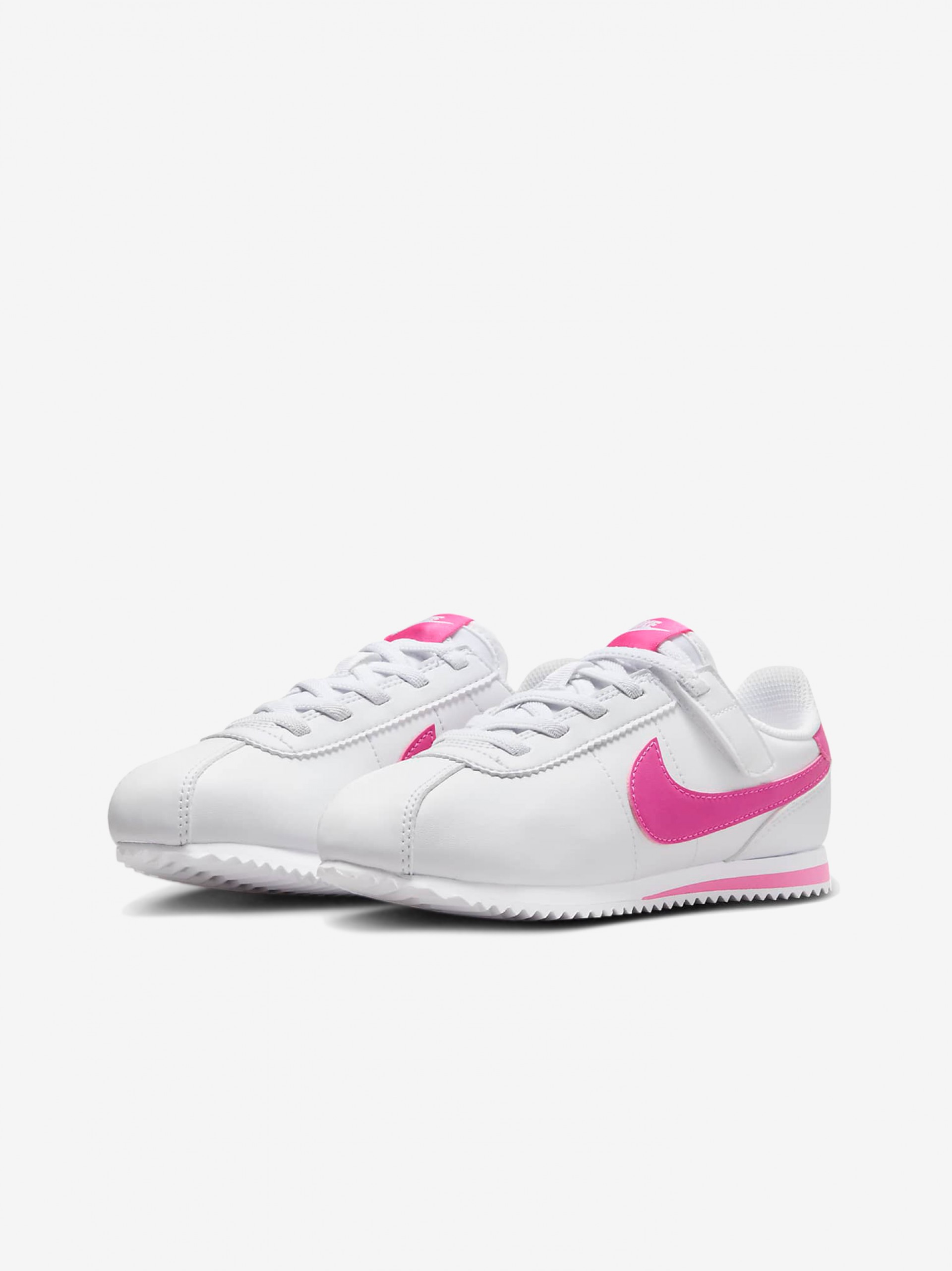 Sapatilhas Nike Cortez EasyOn Brancas e Rosa Para Criança