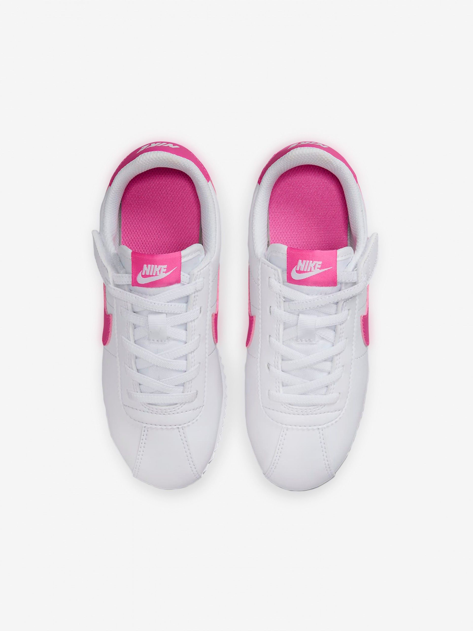 Sapatilhas Nike Cortez EasyOn Brancas e Rosa Para Criança