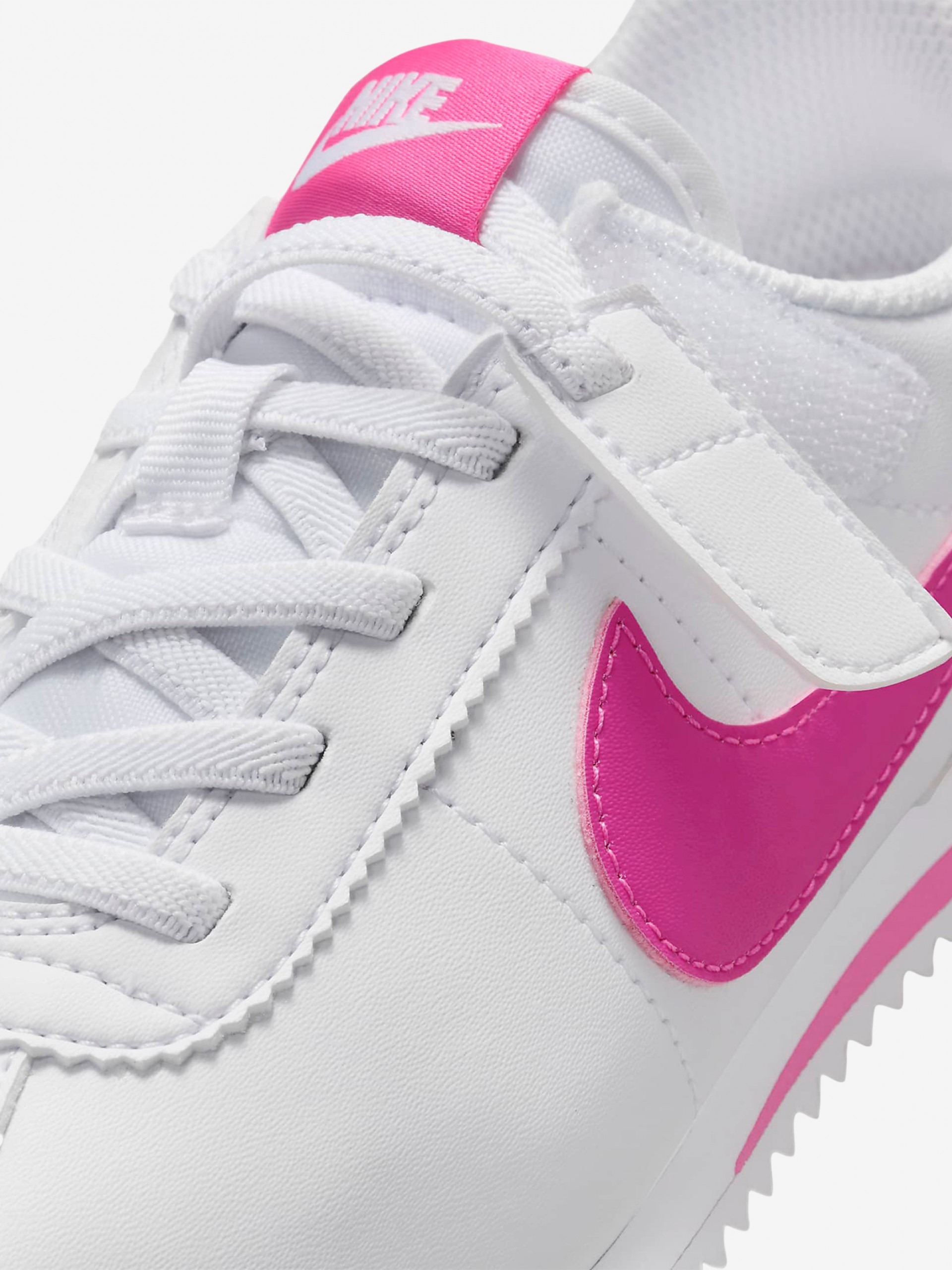 Sapatilhas Nike Cortez EasyOn Brancas e Rosa Para Criança