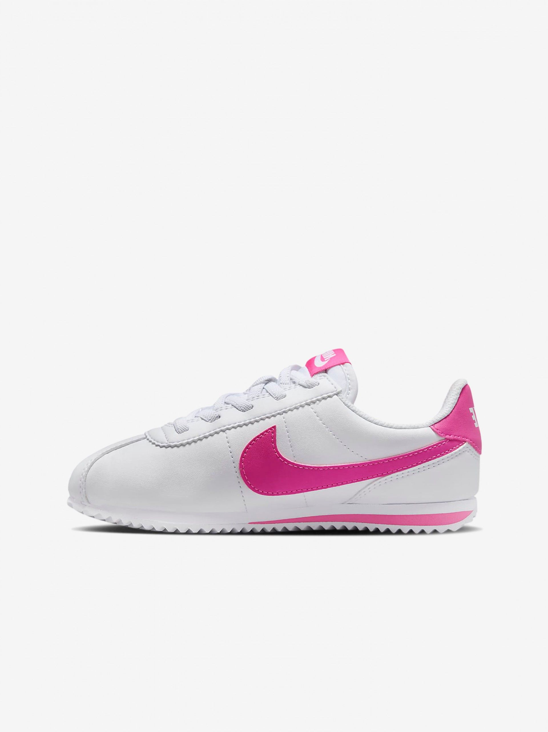Sapatilhas Nike Cortez EasyOn Brancas e Rosa Para Criança