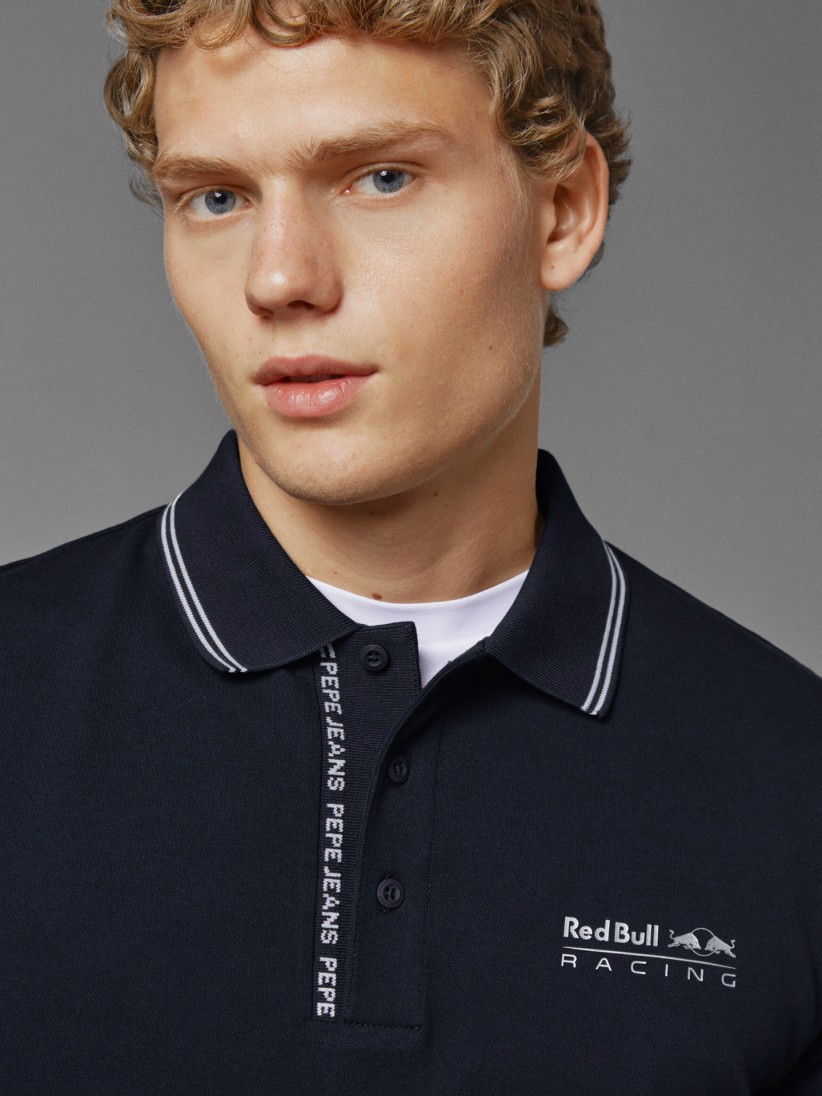 Pepe Jeans Red Bull Racing Tipped Logo Polo Shirt