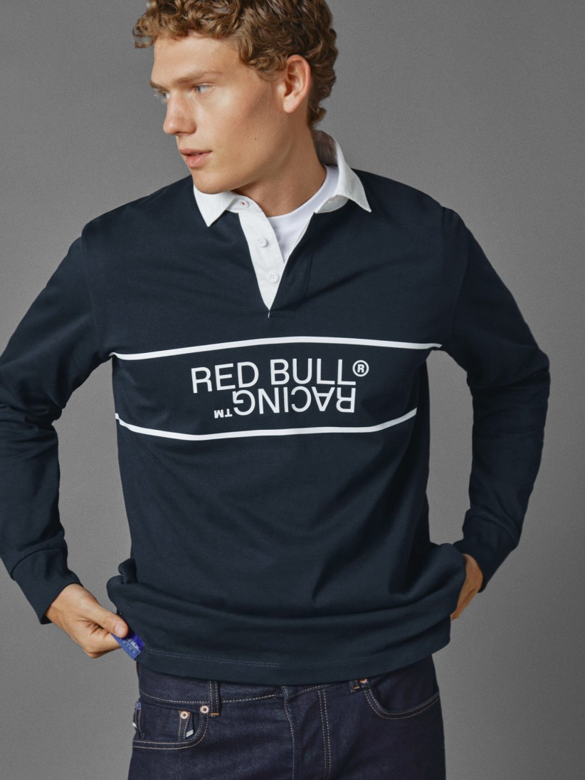 Pepe Jeans Red Bull Racing Logo Reflect Panel Rugby Polo Shirt