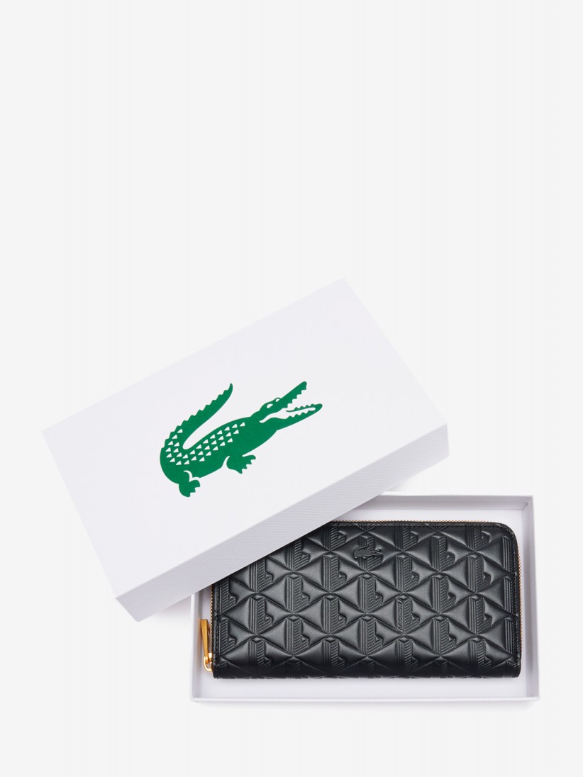 Carteira Lacoste Zipped Leather Billfold