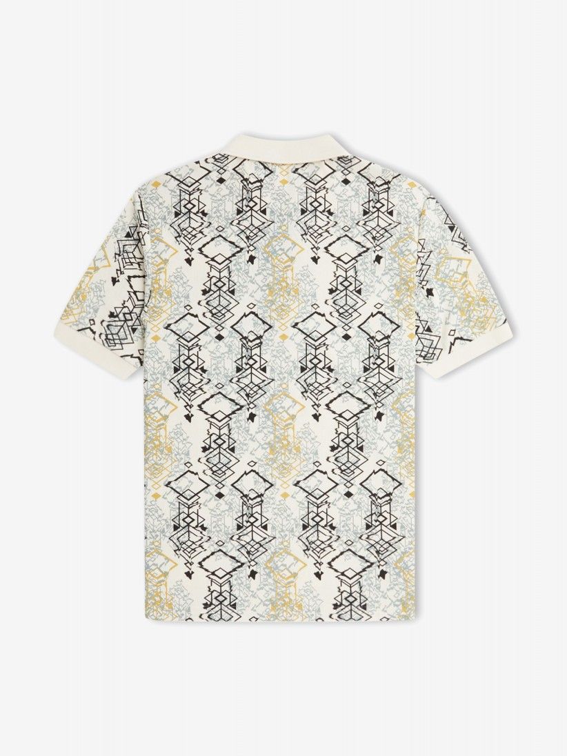 Fred Perry Abstract Print Crepe Pique Polo Shirt