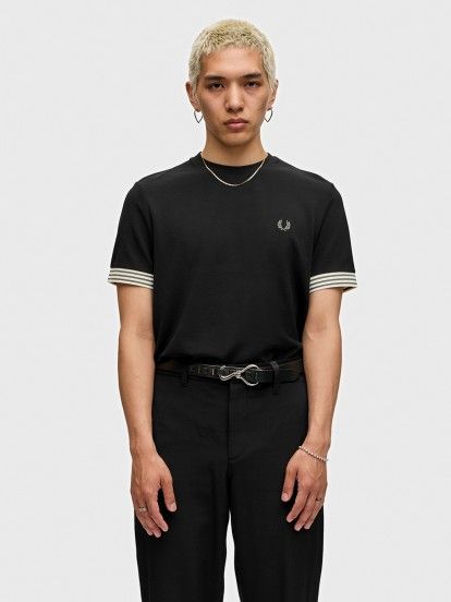 Fred Perry Striped Cuff T-shirt