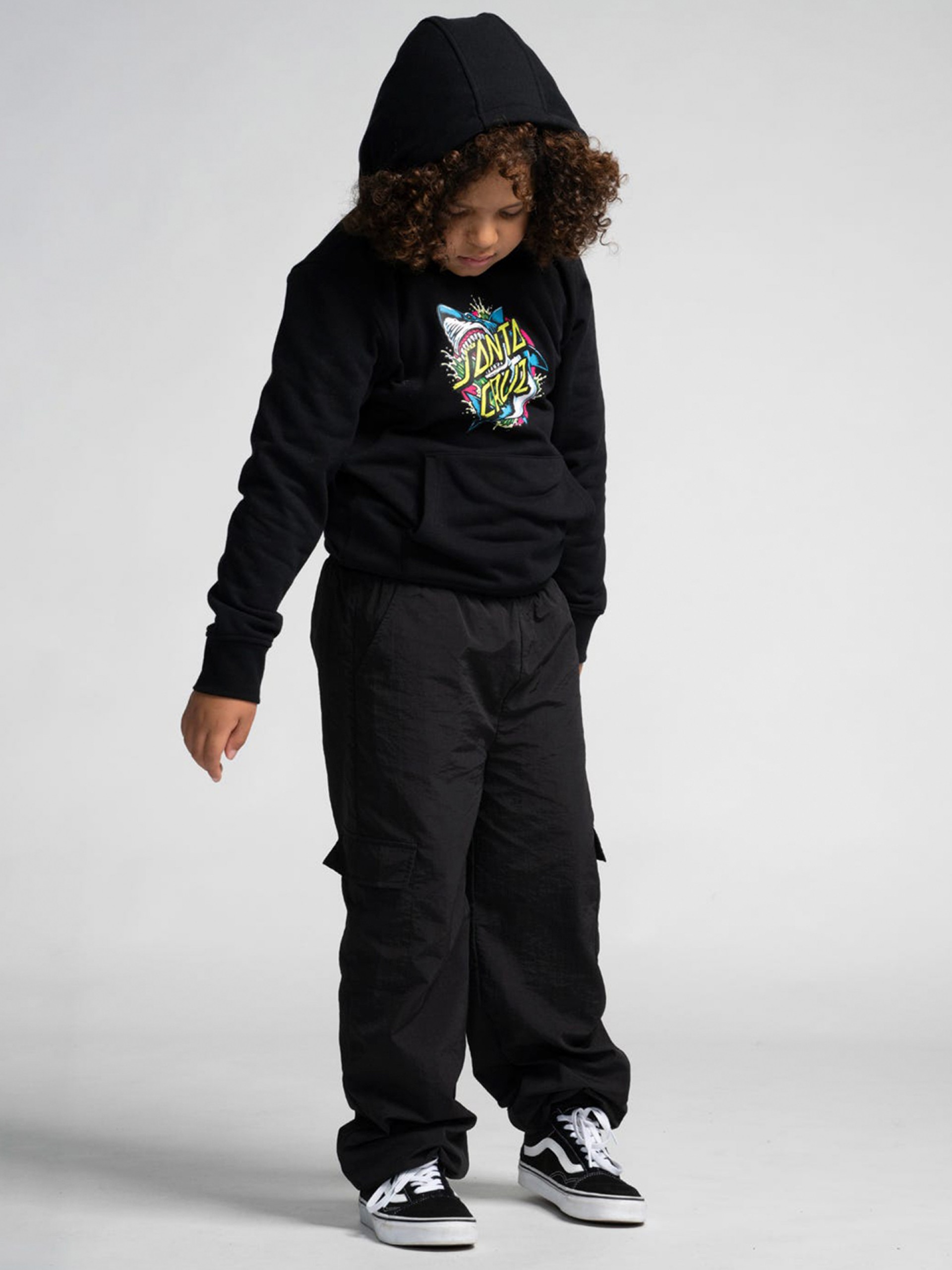 Camisola com Capuz Santa Cruz Youth Shark Dot Front Kids