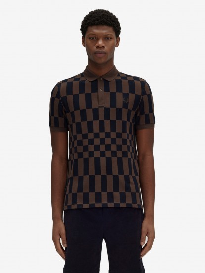 Fred Perry Chequerboard Print Polo Shirt