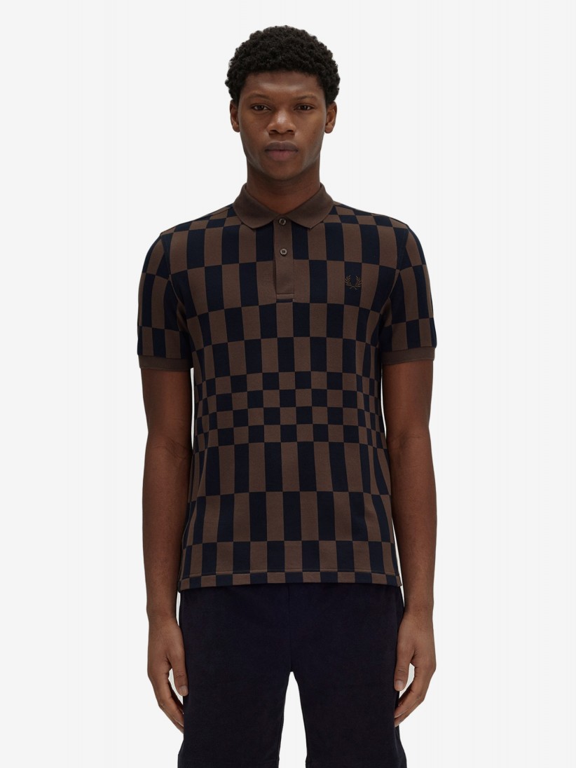 Fred Perry Chequerboard Print Polo Shirt