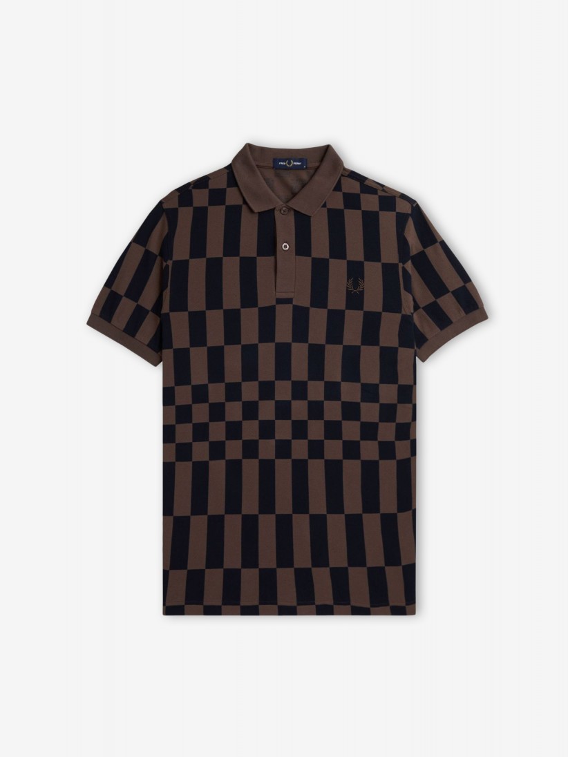 Fred Perry Chequerboard Print Polo Shirt