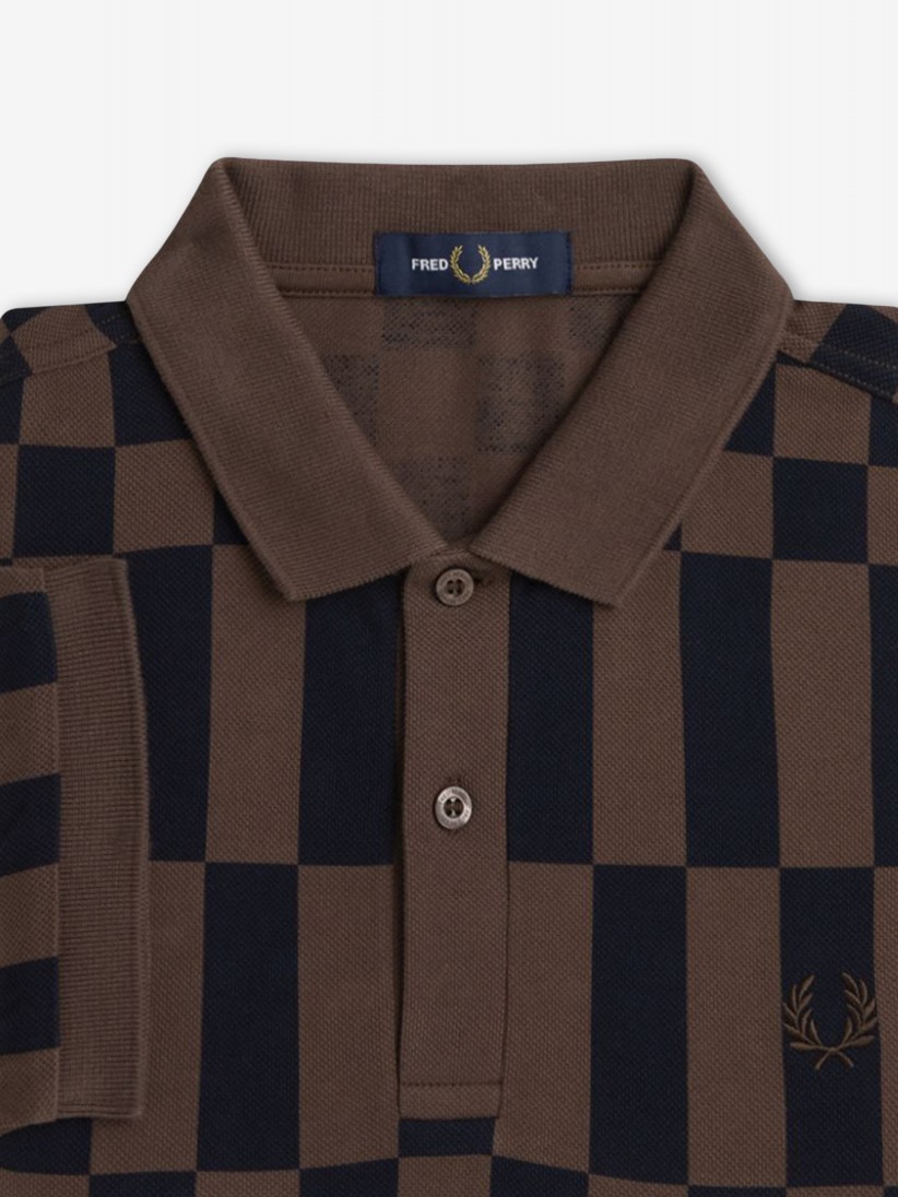 Fred Perry Chequerboard Print Polo Shirt