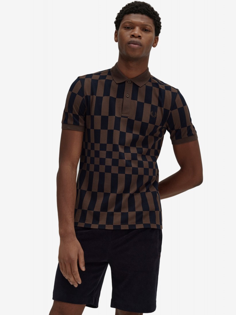 Fred Perry Chequerboard Print Polo Shirt