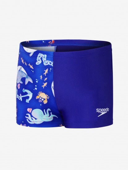 Speedo Digital Allover Aquashort Kids Swimming Shorts