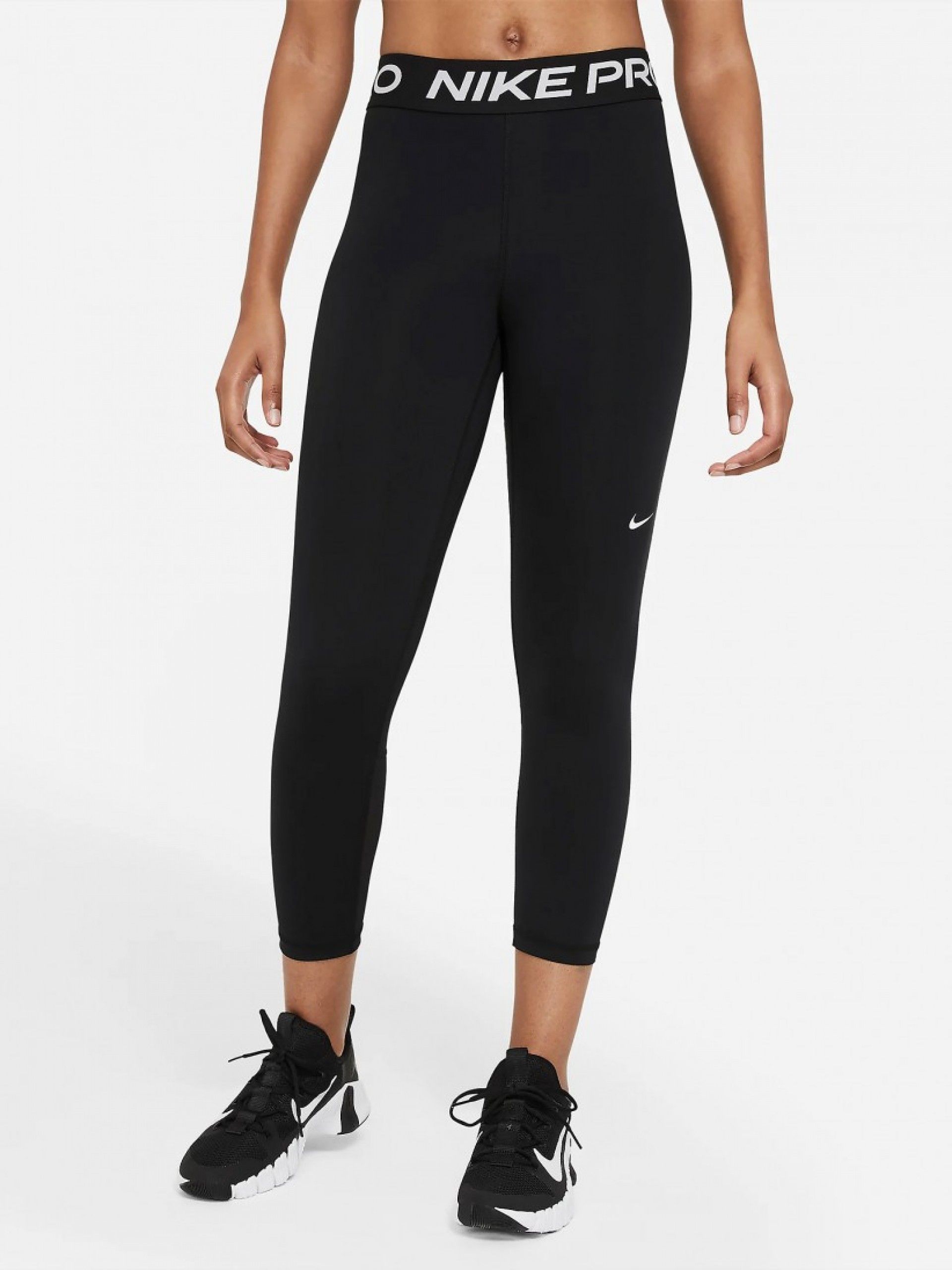 Leggings de Treino Nike Pro 365 Mid-Rise Pretas Para Mulher