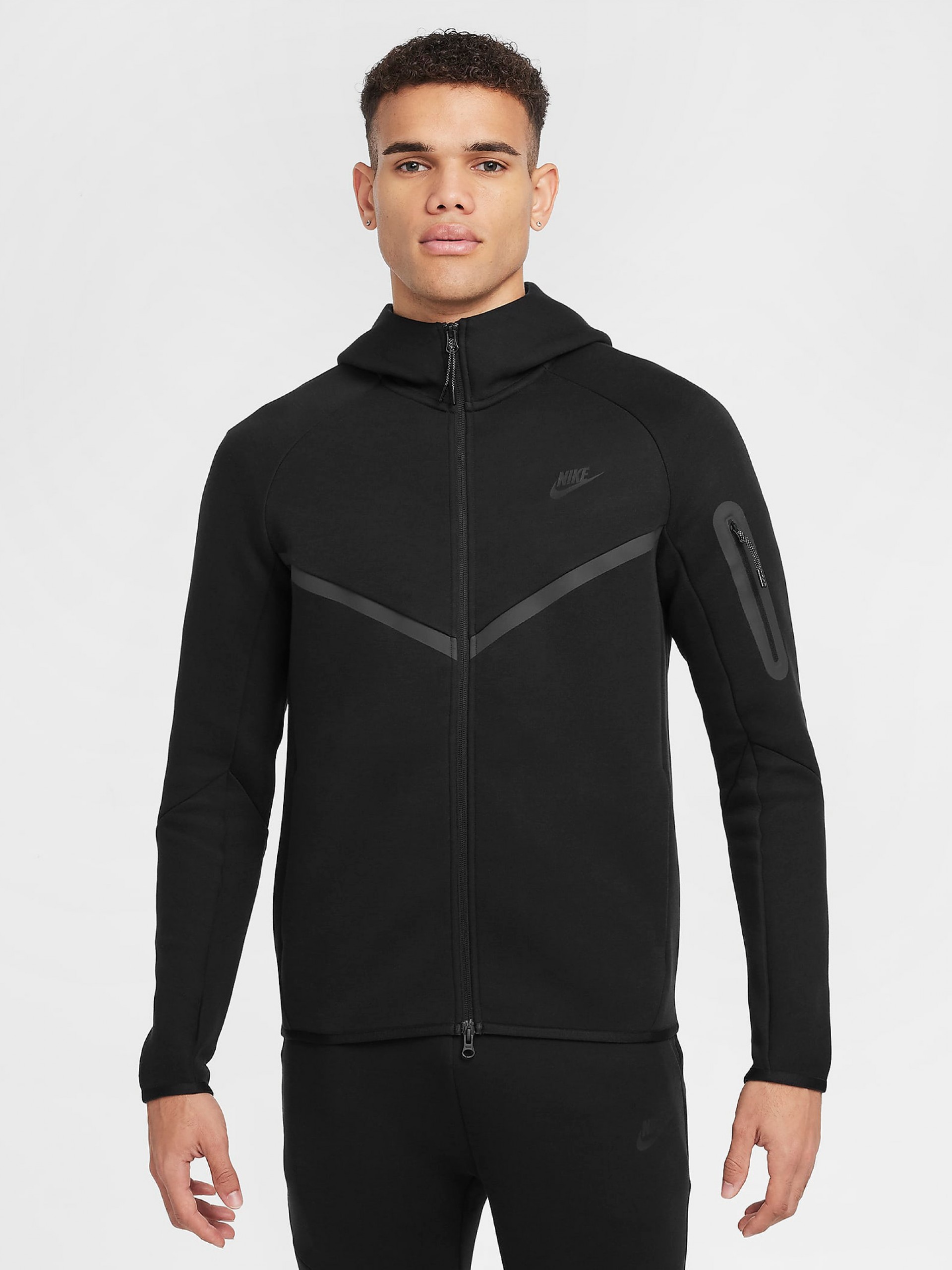Chaqueta con Capucha Nike Tech Fleece Windrunner Negra Para Hombre