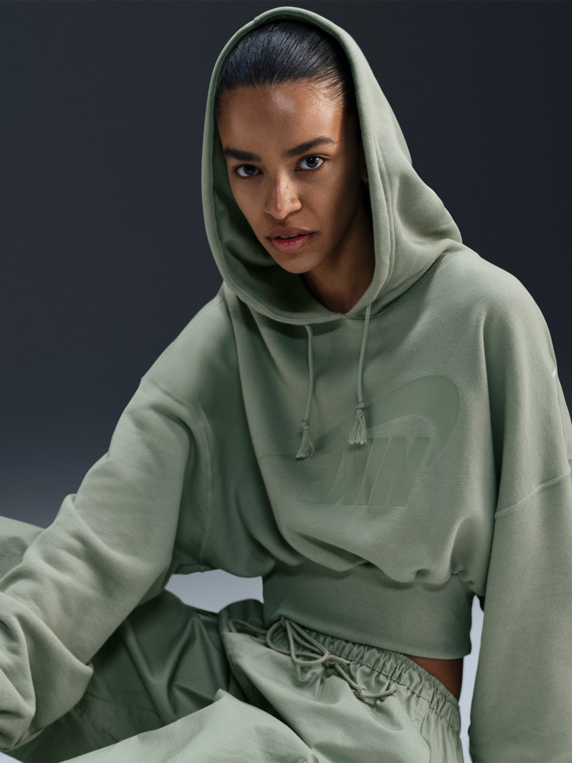 Sudadera con Capucha Nike Sportswear Oversized Cropped French Terry