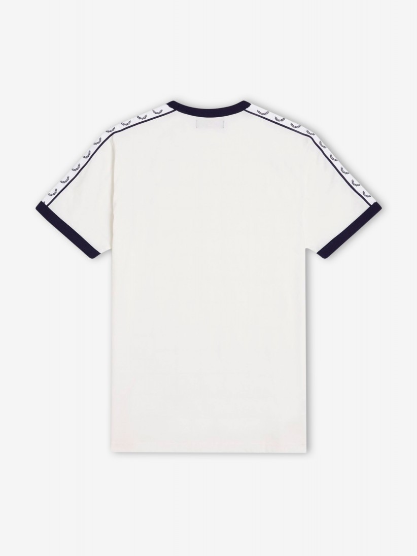 T-shirt Fred Perry Taped Ringer Branca e Preta