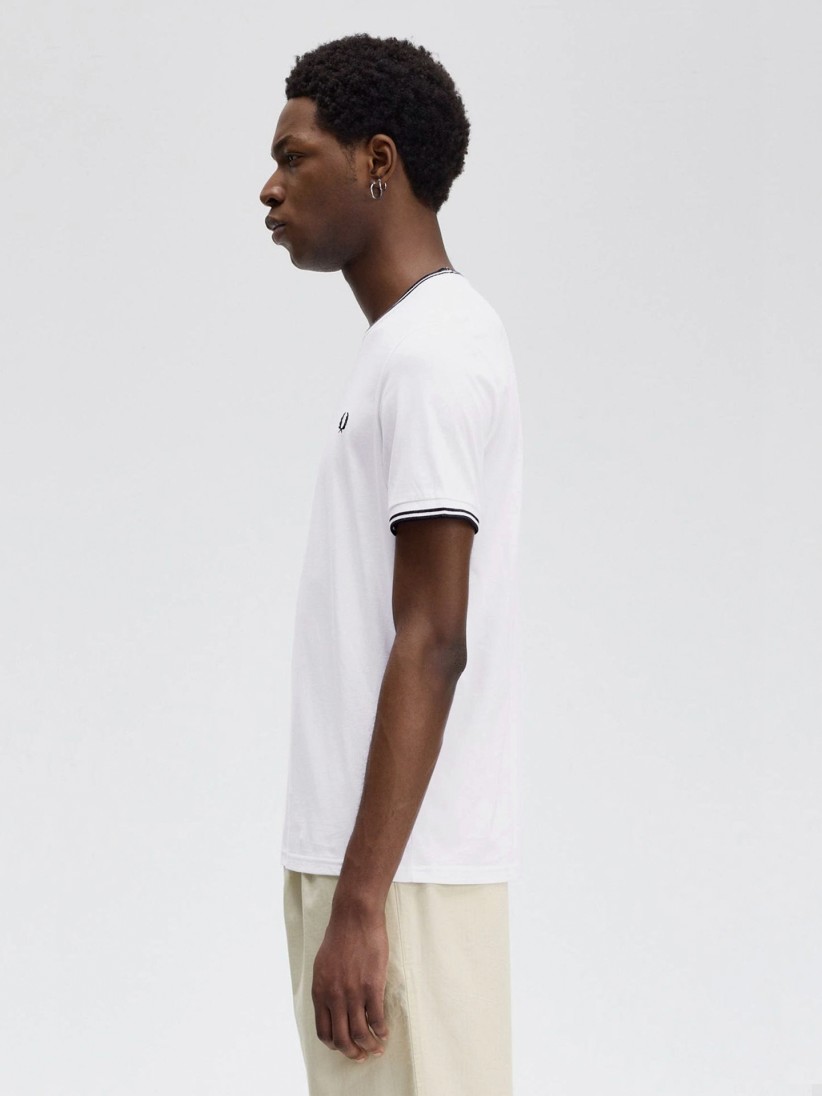 T-shirt Fred Perry Twin Tipped Branca e Preta