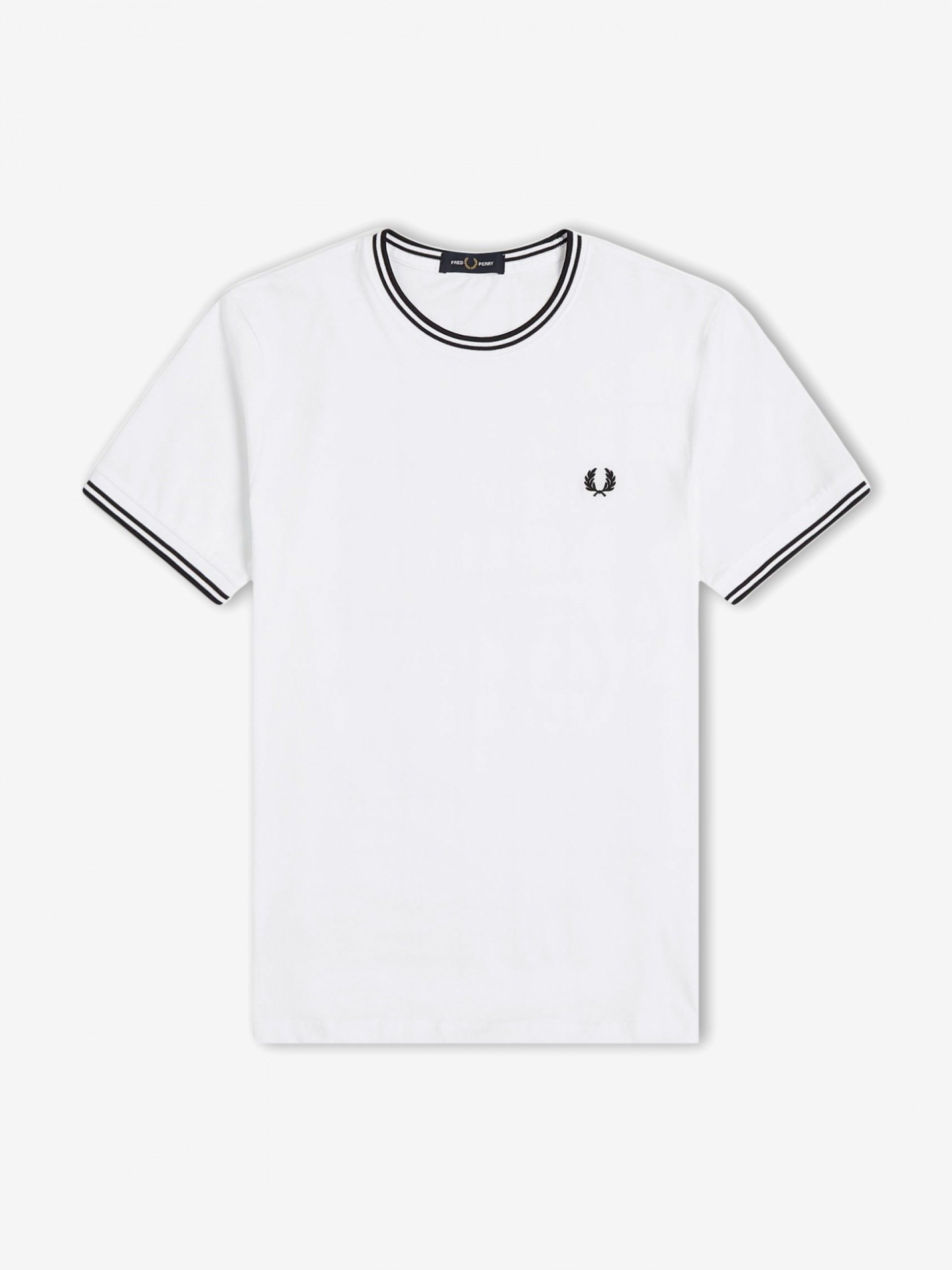 T-shirt Fred Perry Twin Tipped Branca e Preta