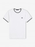 T-shirt Fred Perry Twin Tipped Branca e Preta