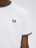 T-shirt Fred Perry Twin Tipped Branca e Preta