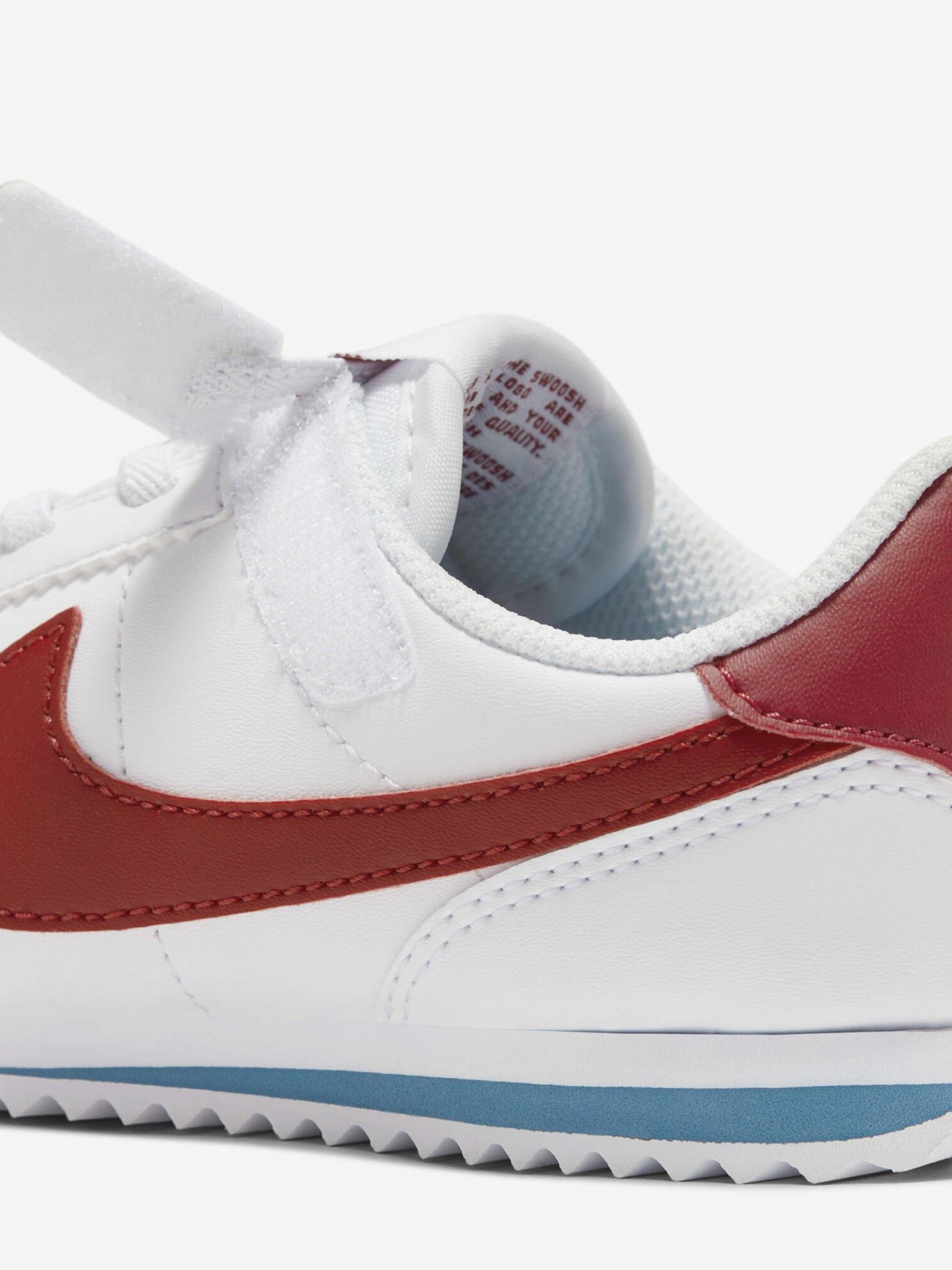 Sapatilhas Nike Cortez EasyOn Brancas e Vermelhas Para Criança