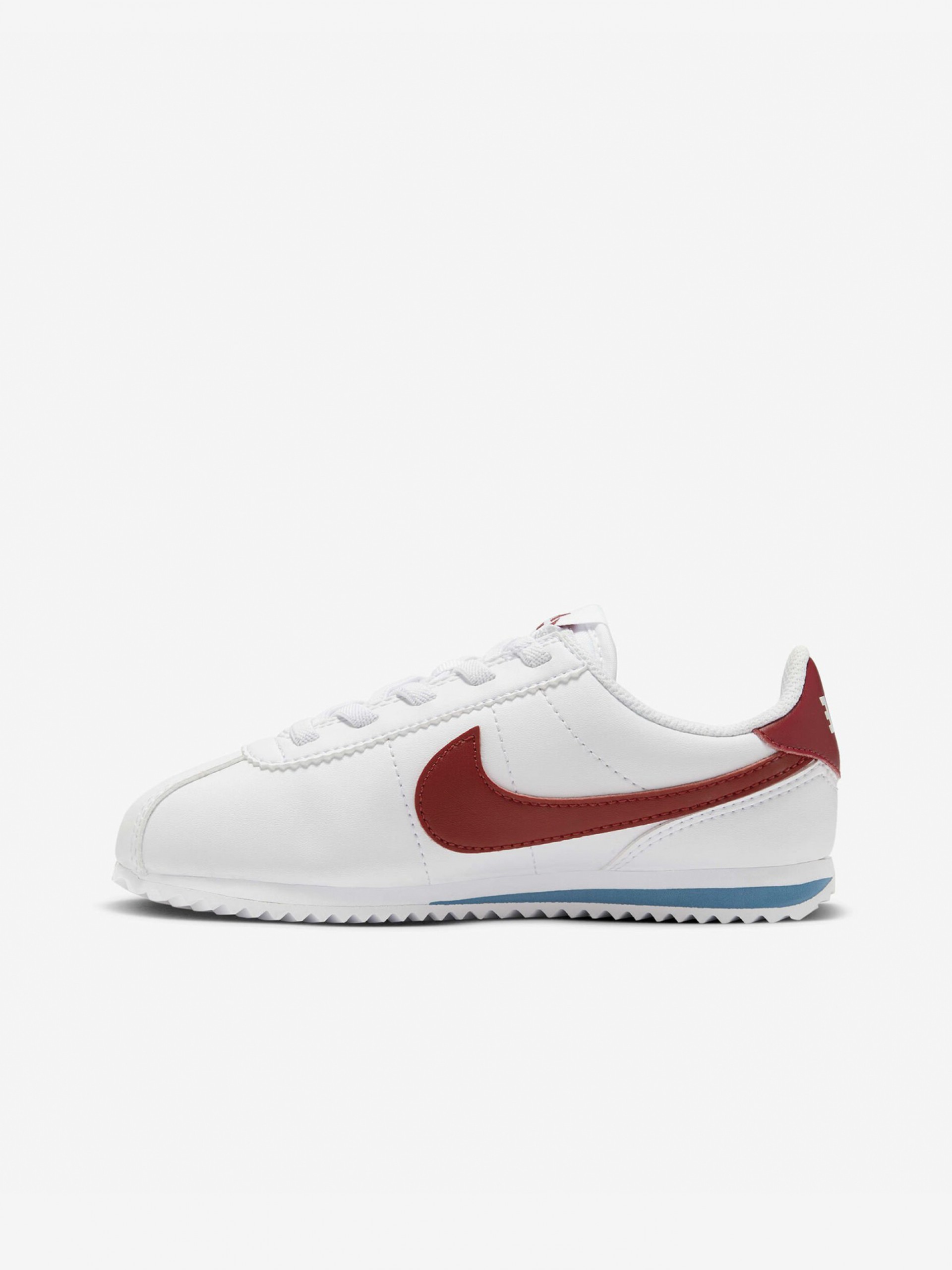 Sapatilhas Nike Cortez EasyOn Brancas e Vermelhas Para Criança