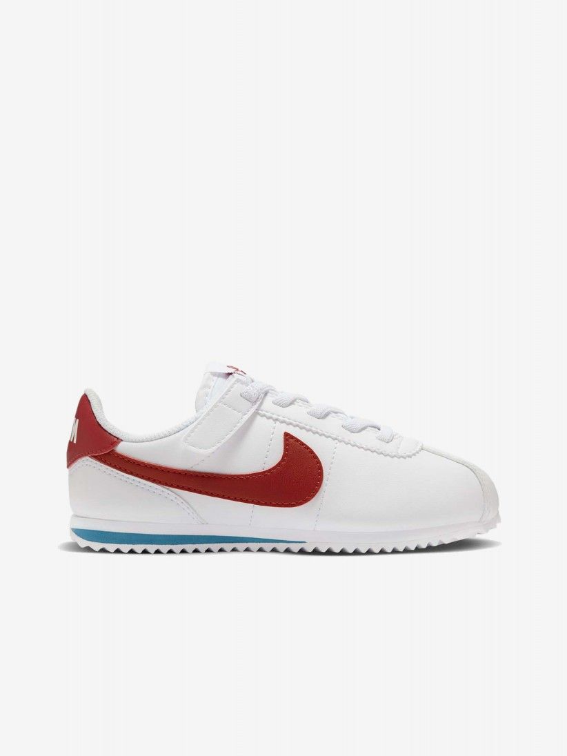 Sapatilhas Nike Cortez EasyOn Brancas e Vermelhas Para Criana