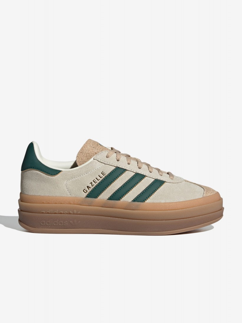 Adidas Gazelle Bold W Beige and Green Sneakers