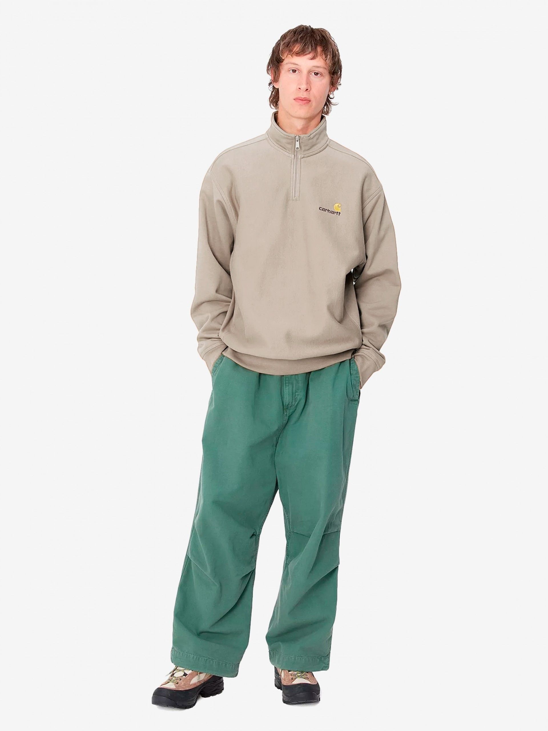 Camisola com Fecho Carhartt WIP American Script Bege