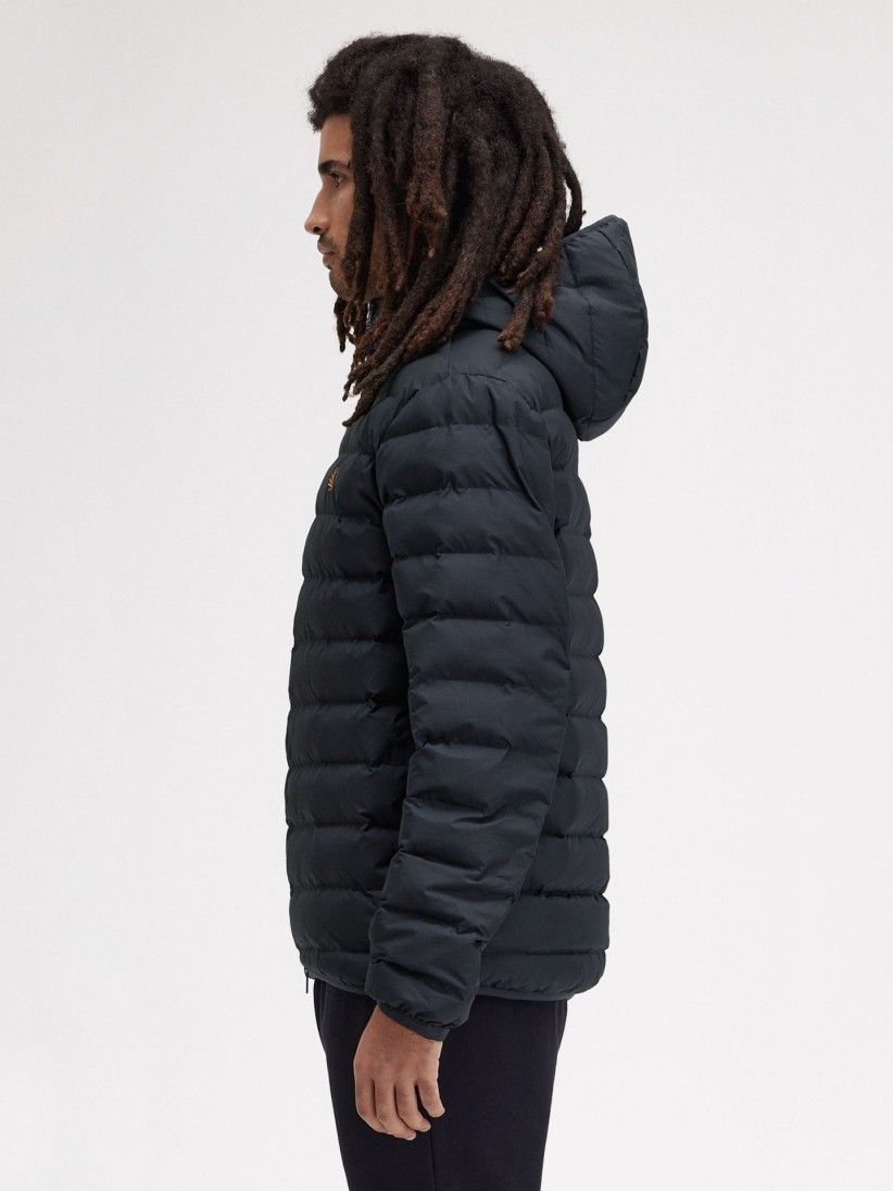 Fred Perry Hooded Insulated Blue Hooded Jacket