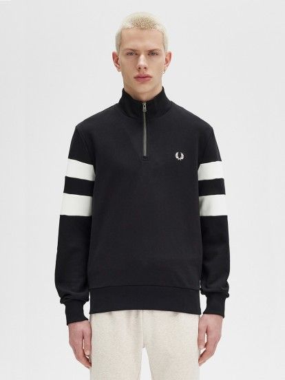 Fred Perry Tipped Sleeve Zip Sweater