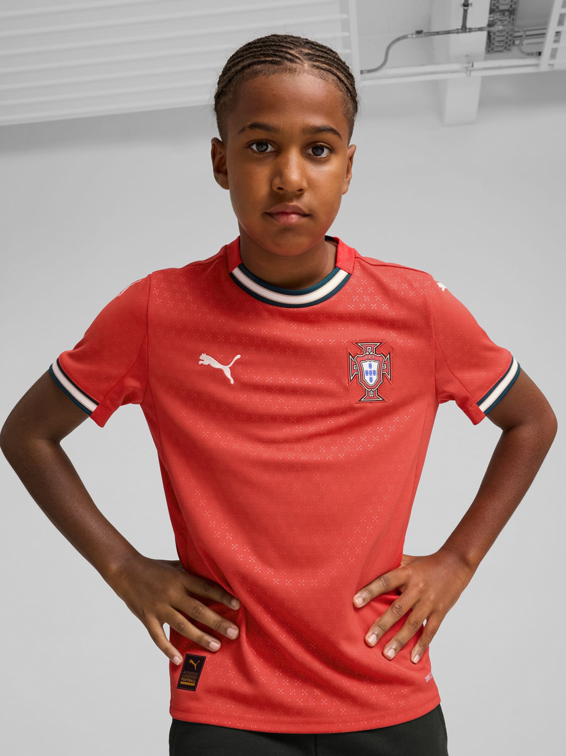 Camisola Puma Portugal Principal Vermelha Jr 2025
