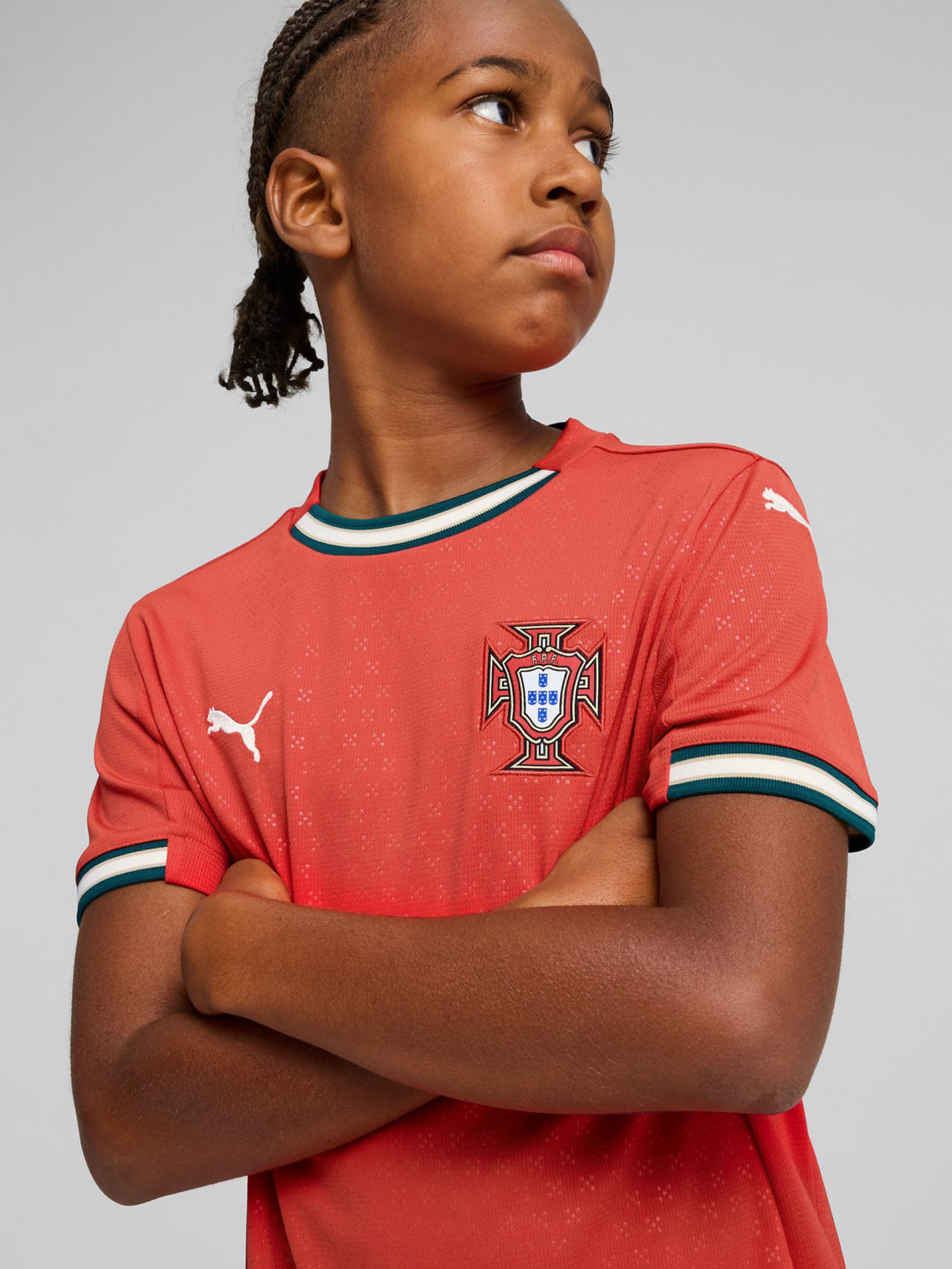 Camisola Puma Portugal Principal Vermelha Jr 2025