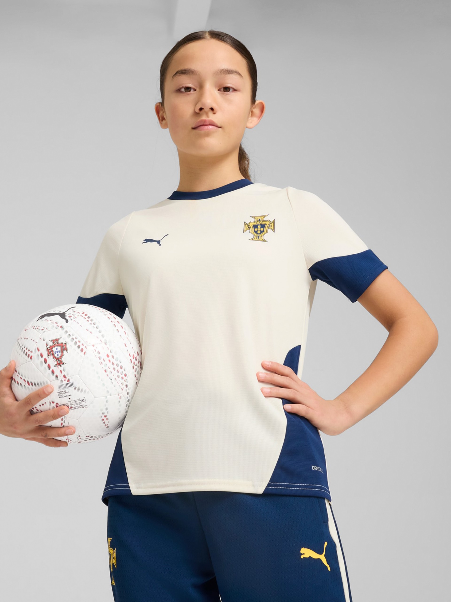 Camiseta Puma Portugal Entrenamiento Beige Jr 2025