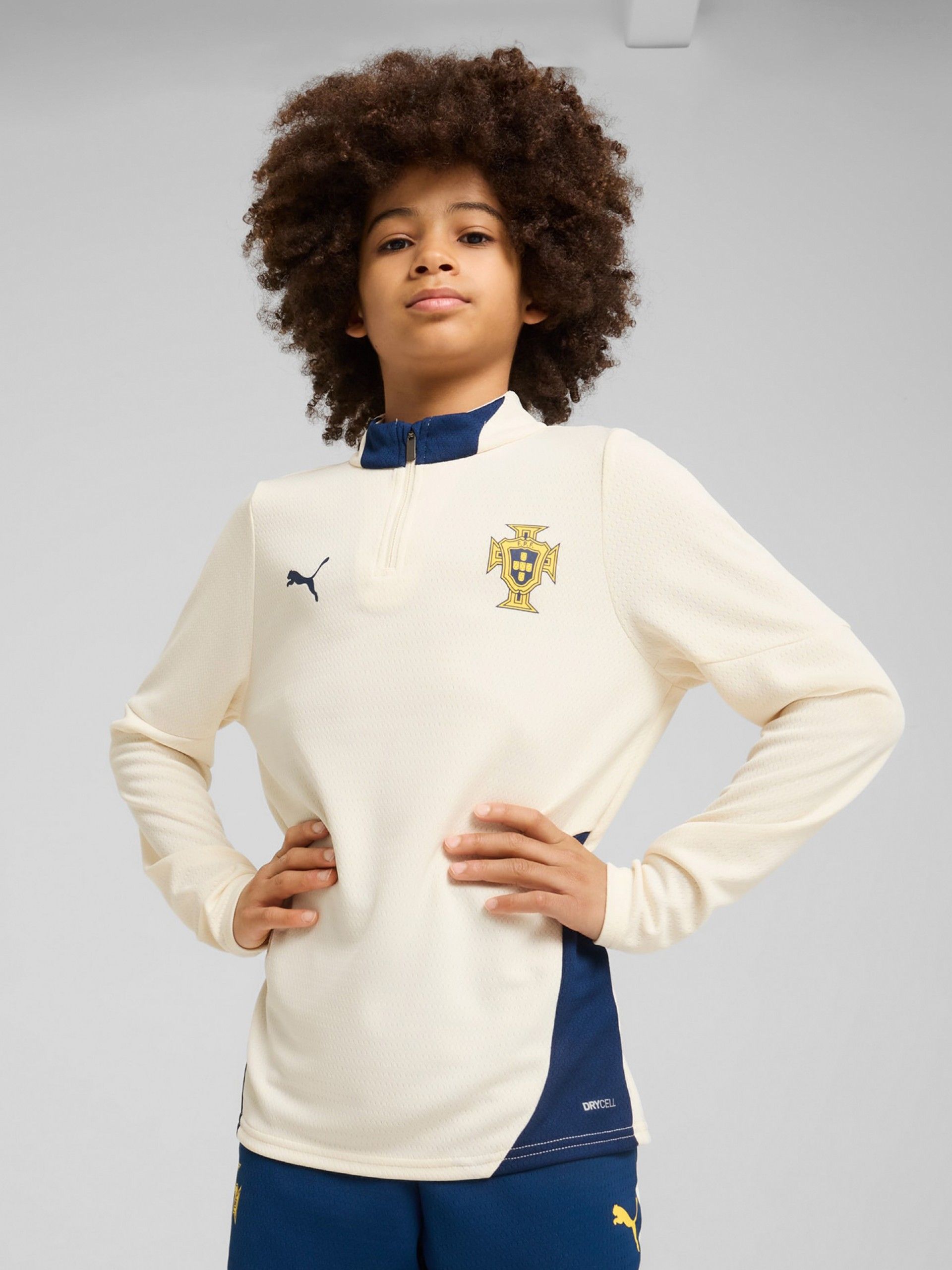 Sudadera con Cremallera Puma Portugal Entrenamiento Beige Jr 2025