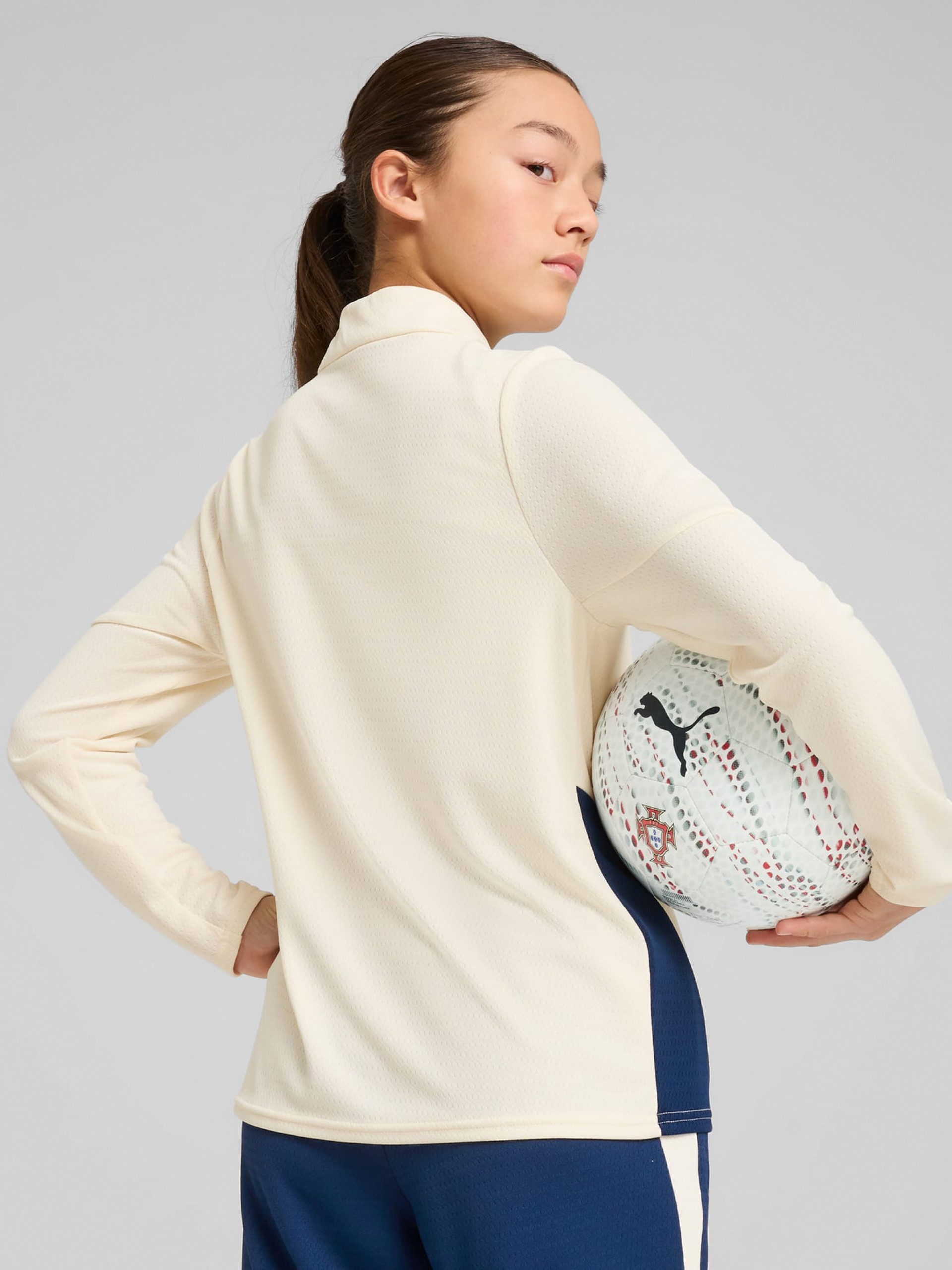 Sudadera con Cremallera Puma Portugal Entrenamiento Beige Jr 2025
