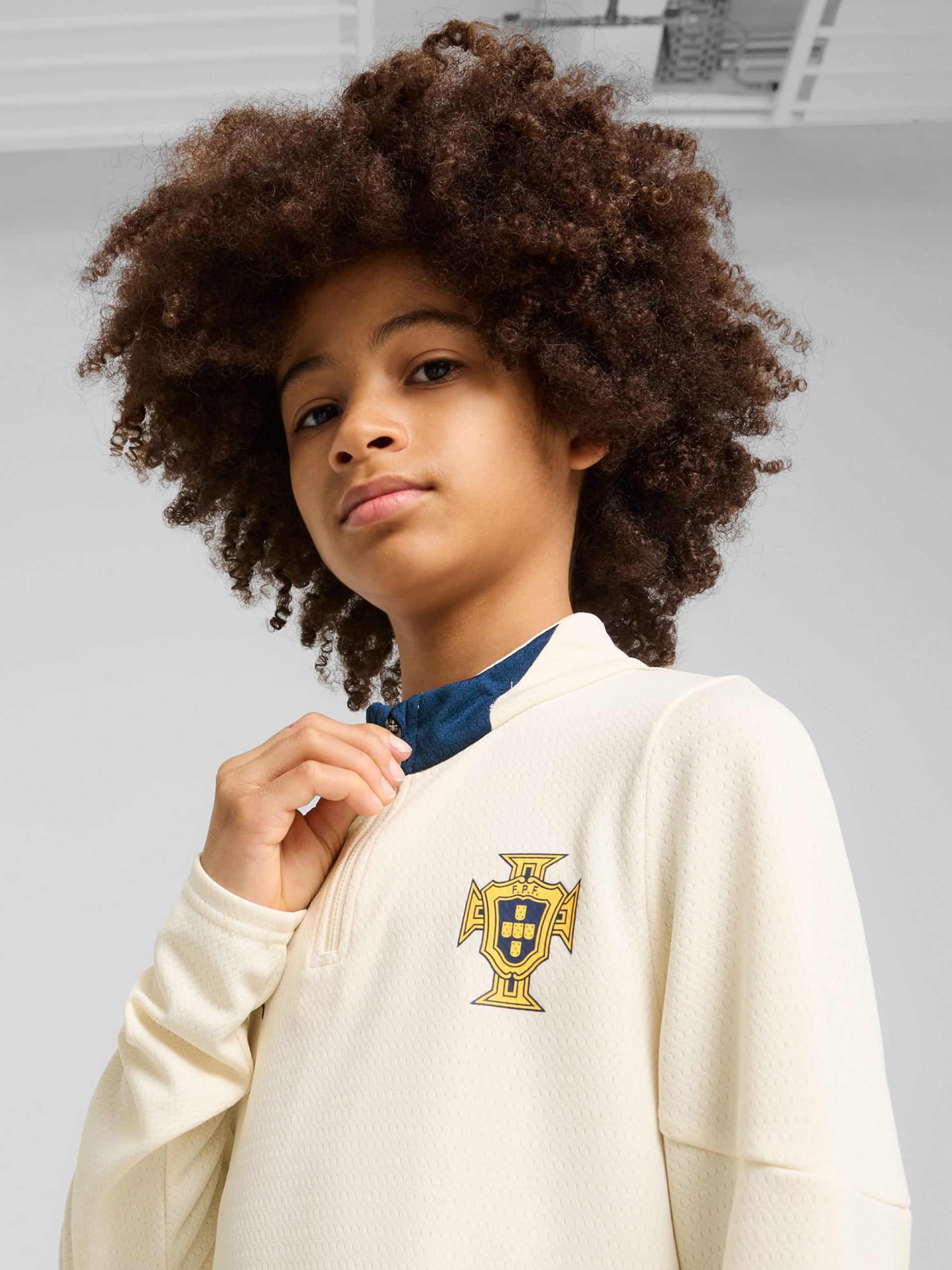 Sudadera con Cremallera Puma Portugal Entrenamiento Beige Jr 2025
