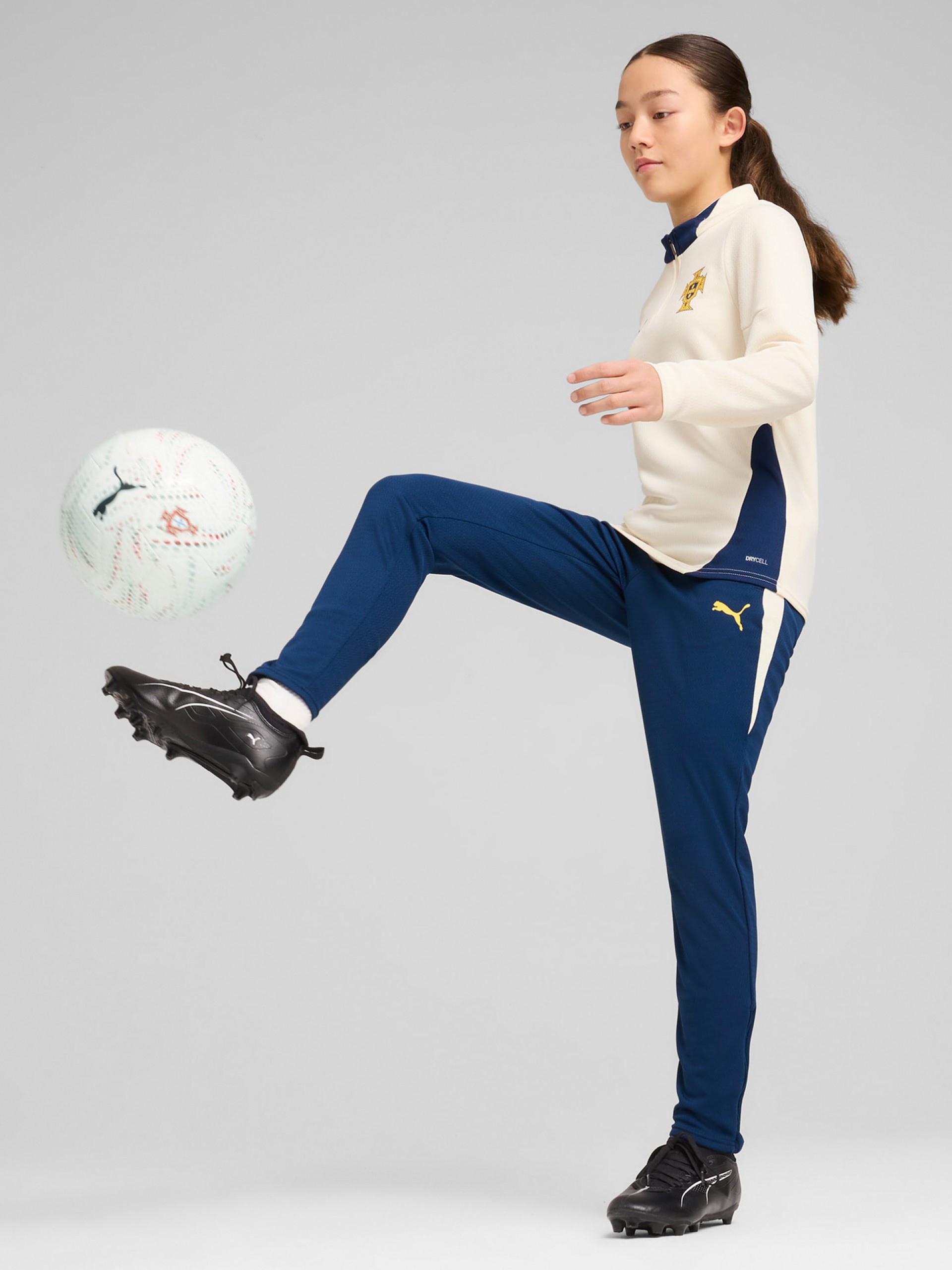 Sudadera con Cremallera Puma Portugal Entrenamiento Beige Jr 2025