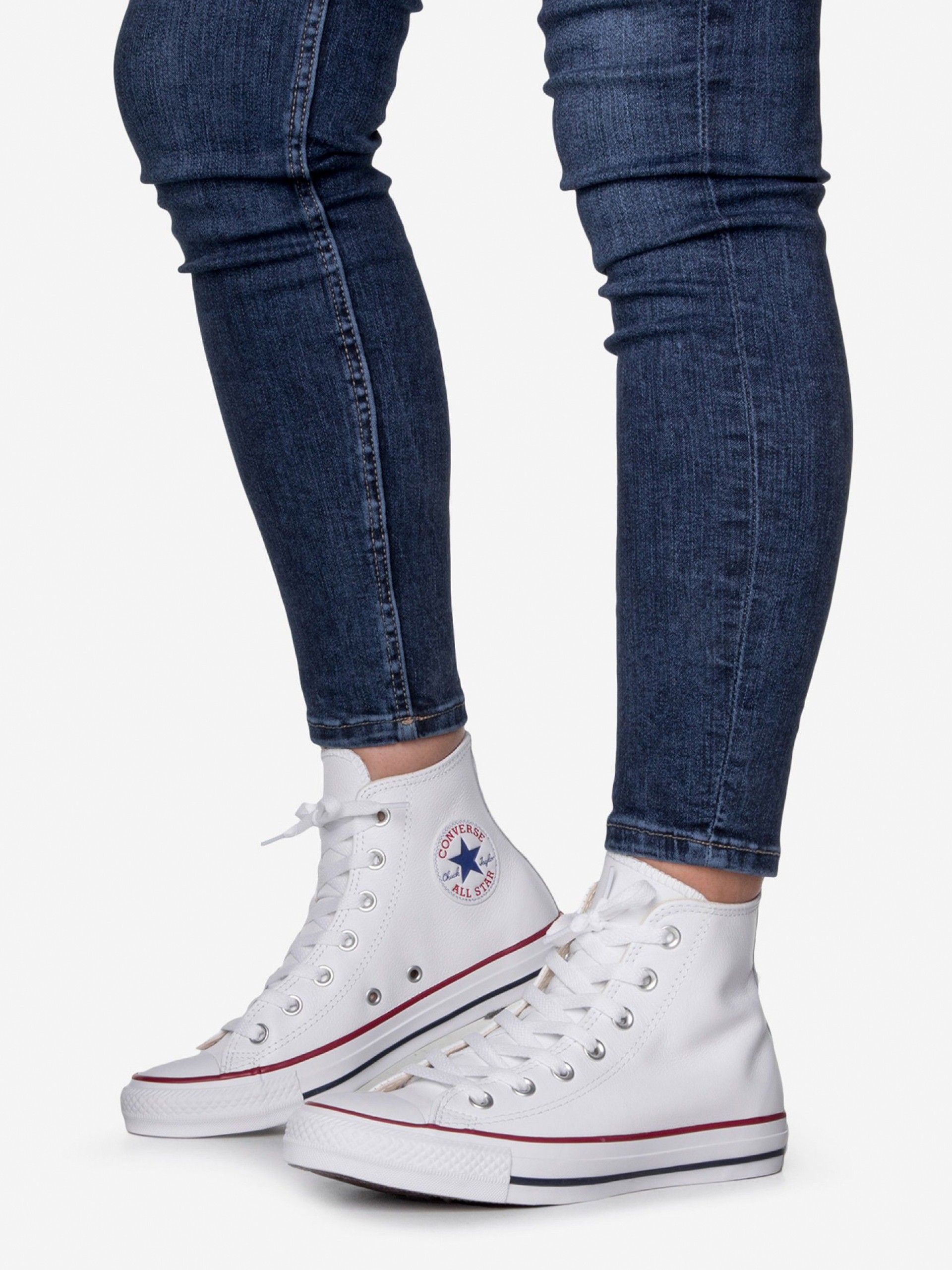 Sapatilhas Converse Chuck Taylor All Star High Leather Brancas