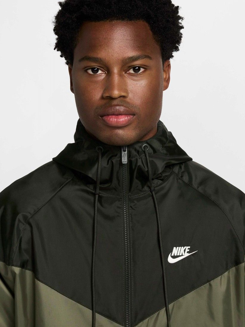 nike windbreaker green and black