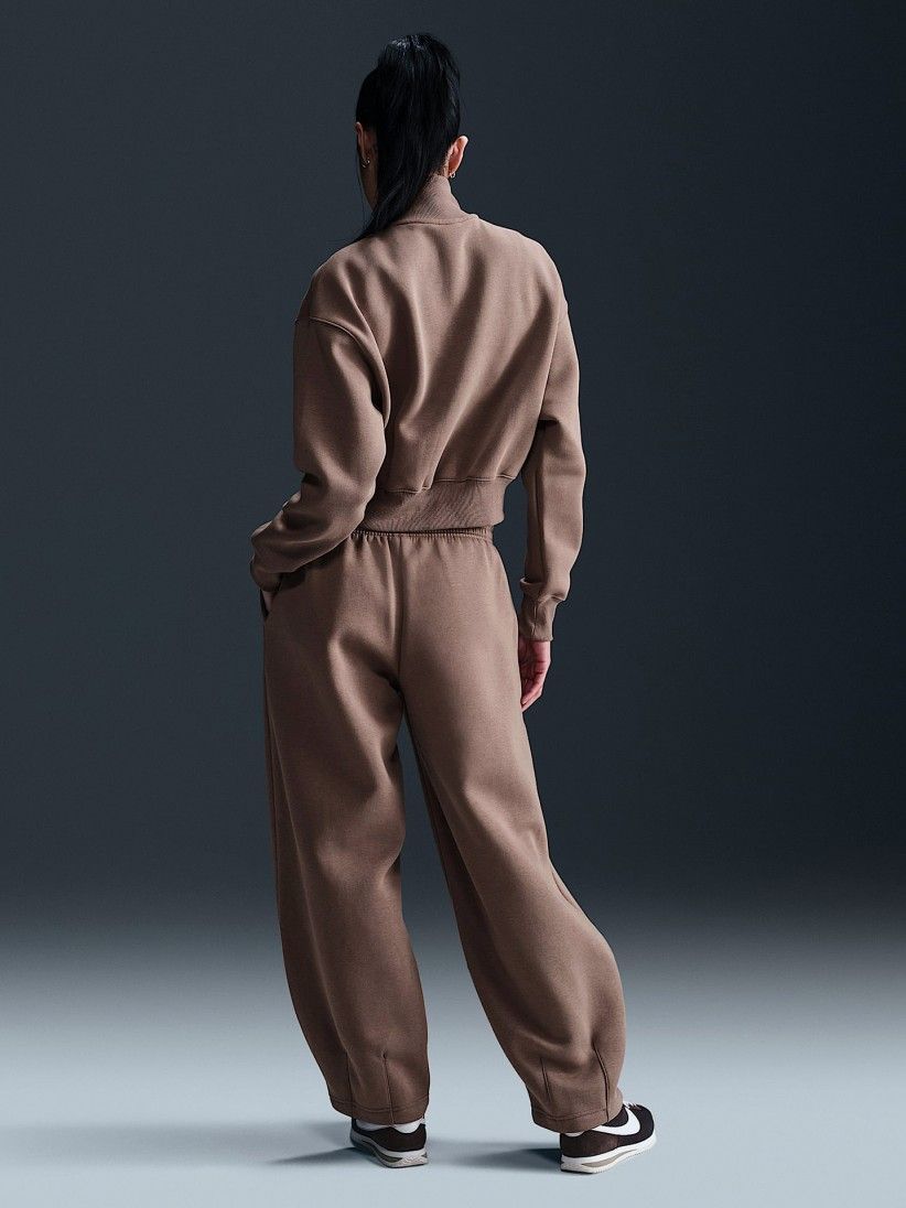 Nike Sportswear Phoenix Fleece Crop Brown Zip Sweater
