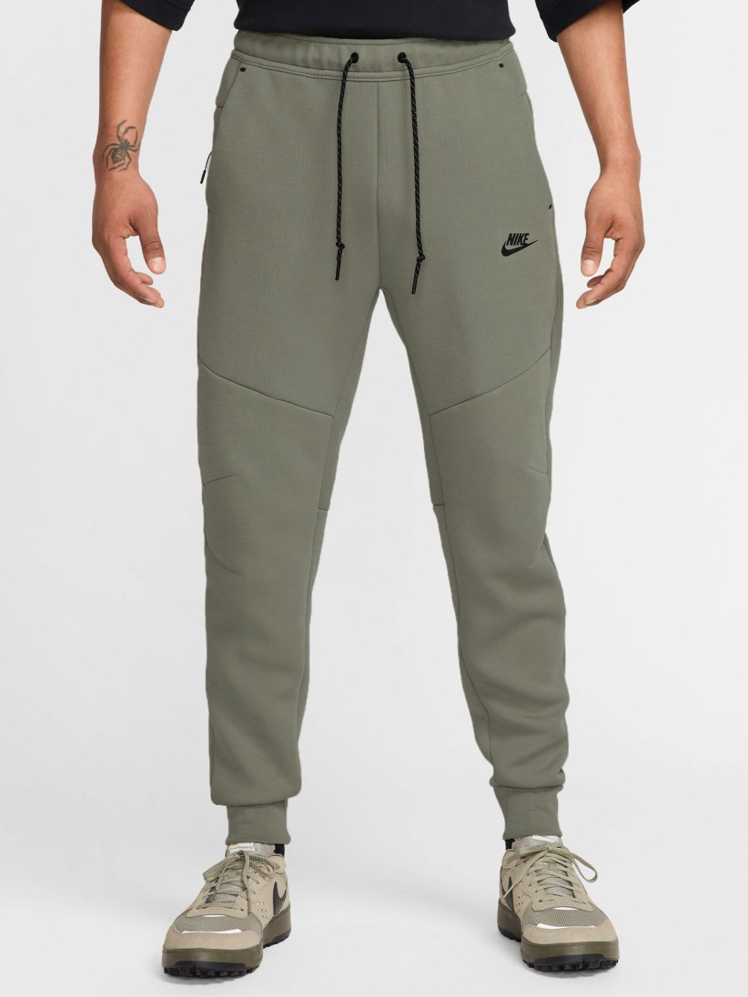 Nike Tech Fleece Slim Fit Green Trousers For Men
