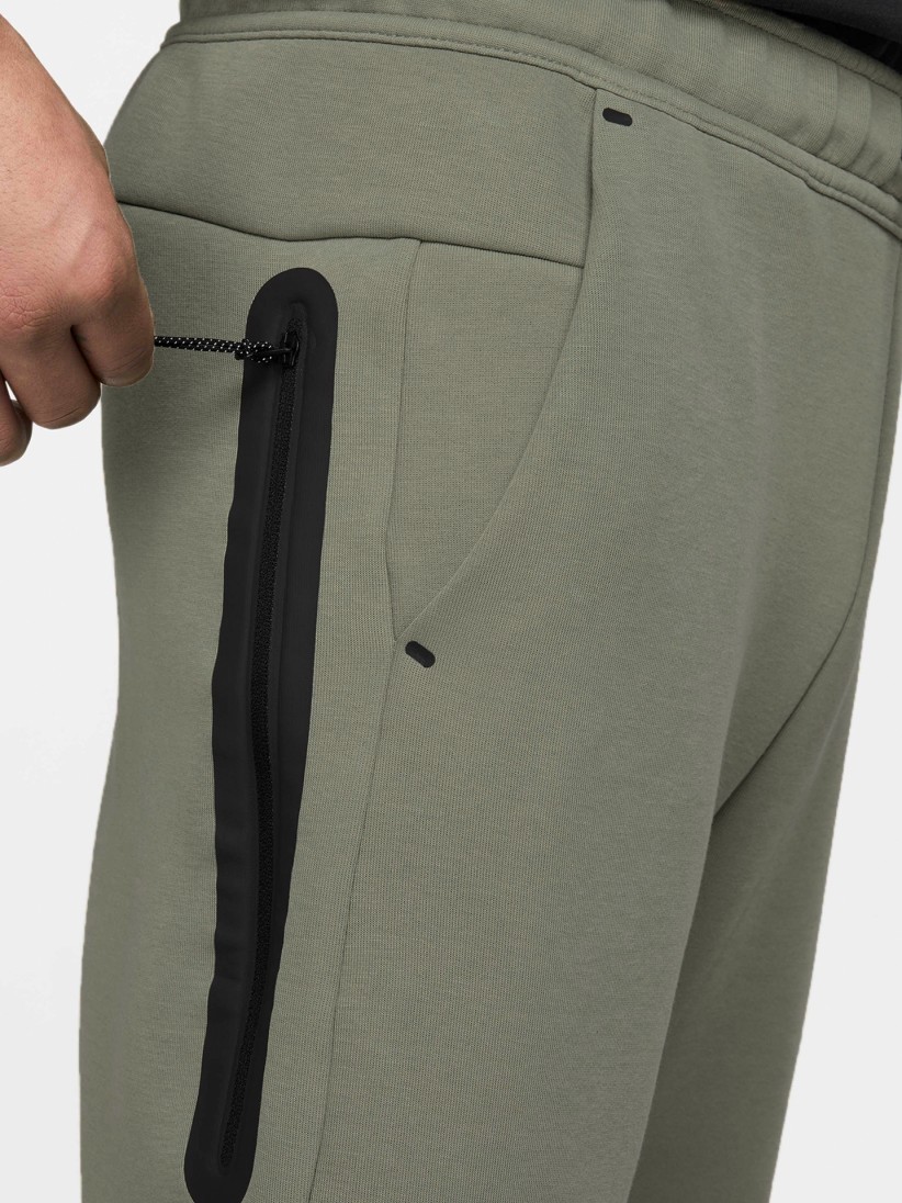 Nike Tech Fleece Slim Fit Green Trousers For Men