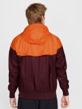 Nike Heritage Sportswear Windrunner Burgundy Hooded Windbreaker Jacket For Men