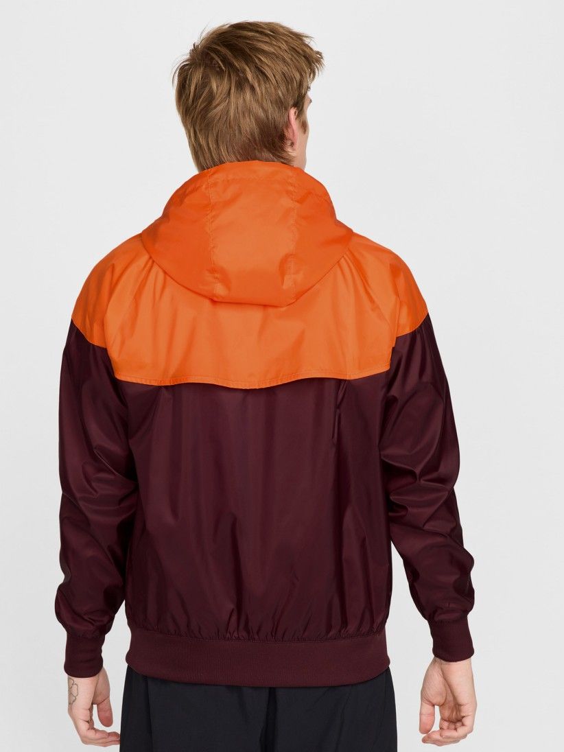 Nike Heritage Sportswear Windrunner Burgundy Hooded Windbreaker Jacket For Men